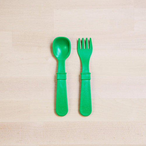 Re-Play Toddler Utensils - Kelly Green