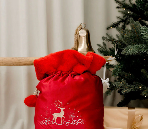 Deluxe Embroidered Santa Sack - Reindeer