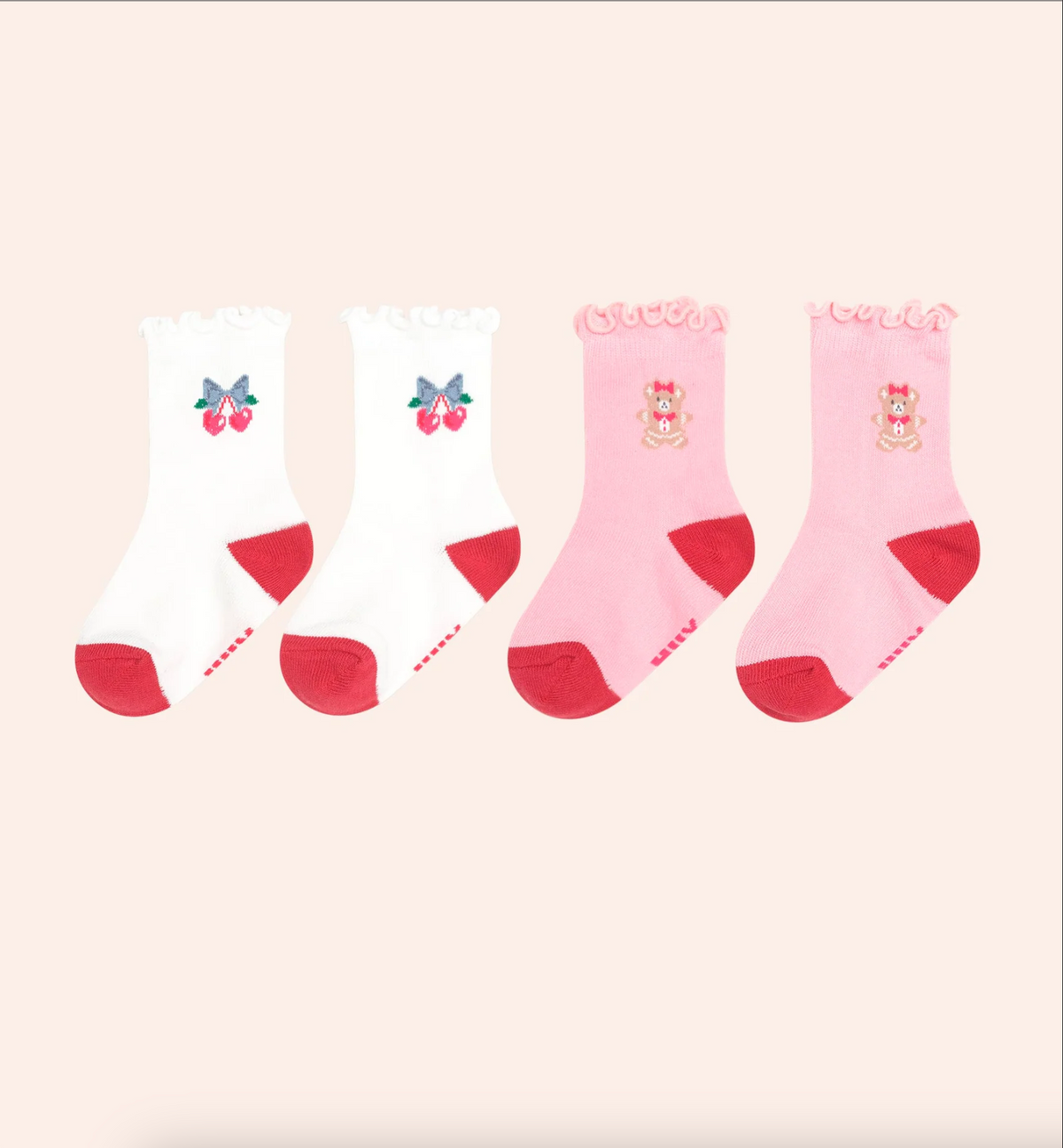 2Pk Festive Frill Socks