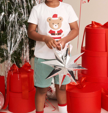 Mistletoe Stripe Short