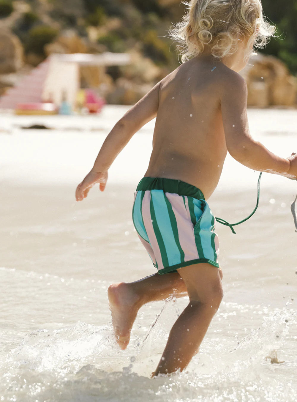 Stripe Swim Short Green