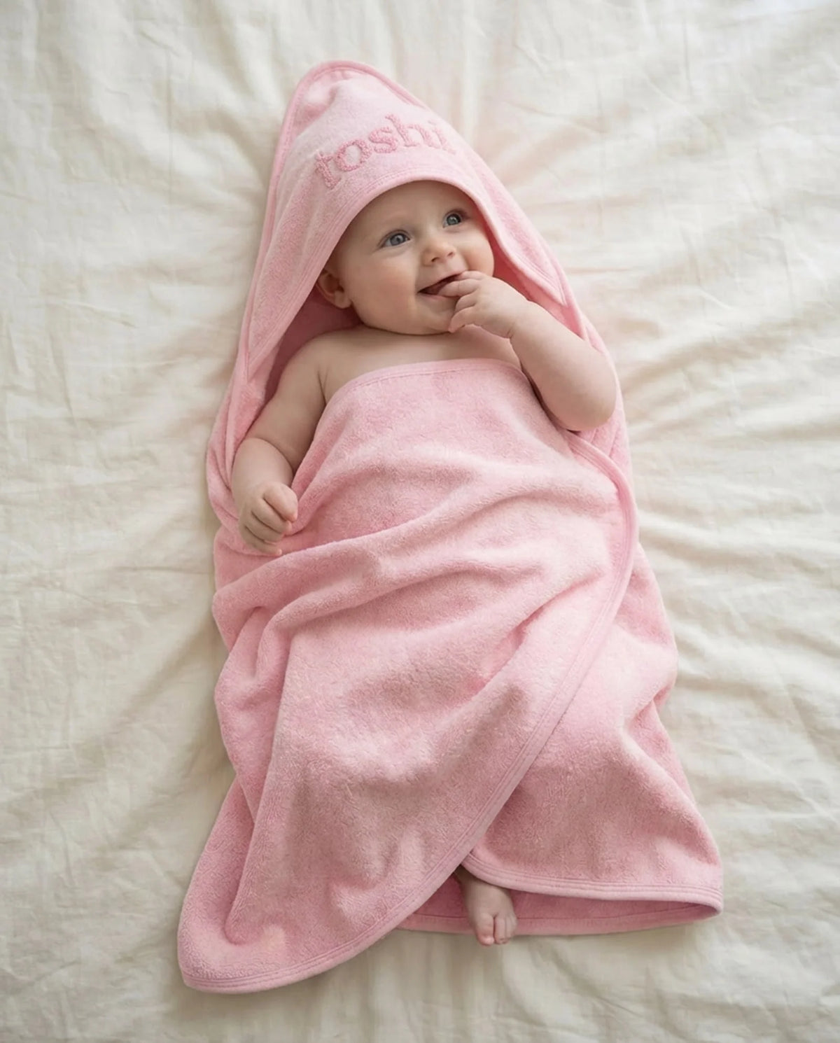 Hooded Baby Bath Towel Yummy | Misty Rose