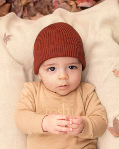 Organic Beanie Tommy Red Gum