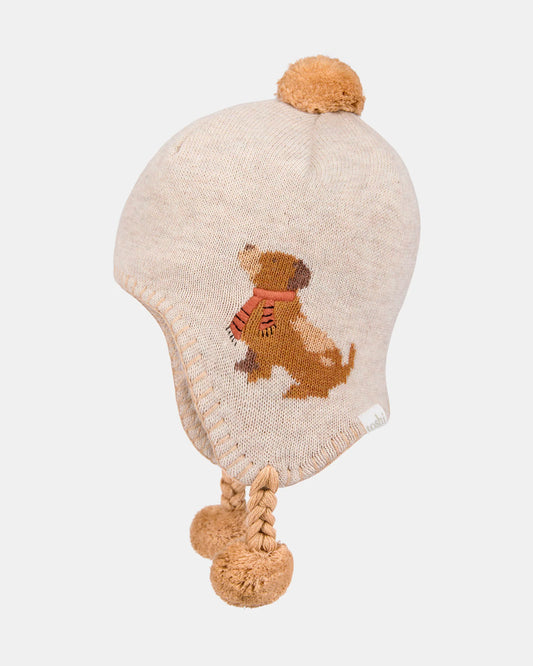 Organic Earmuff Beanie | Puppy Dog