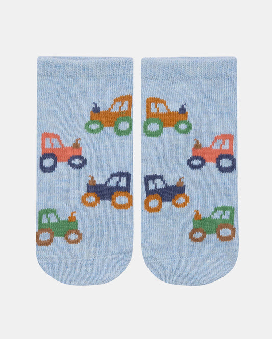 Tiny Tractors Organic Socks Ankle Jacquard
