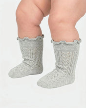 Load image into Gallery viewer, Organic Socks Knee Frilly Fog