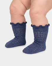 Load image into Gallery viewer, Organic Socks Knee Frilly Ink