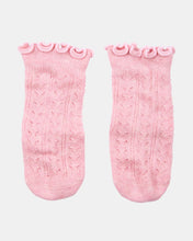 Load image into Gallery viewer, Organic Socks Knee Frilly Misty Rose