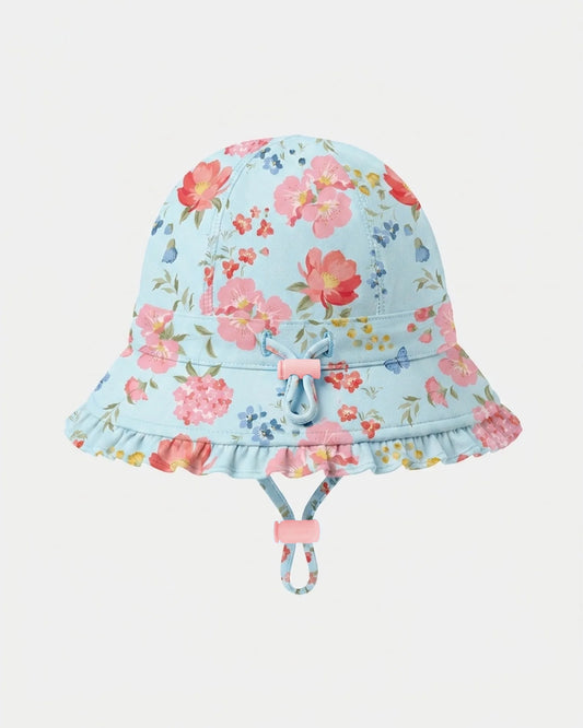 Swim Bell Hat Twinkle Aqua Garden UPF 50+