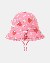 Load image into Gallery viewer, Swim Bell Hat Twinkle Strawberry UPF 50+