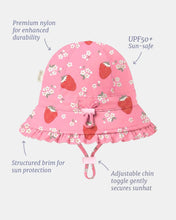 Load image into Gallery viewer, Swim Bell Hat Twinkle Strawberry UPF 50+