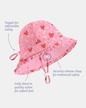 Load image into Gallery viewer, Swim Bell Hat Twinkle Strawberry UPF 50+