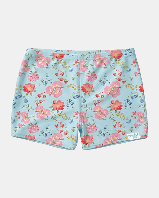 Swim Bike Shorts Twinkle Aqua Garden UPF 50+