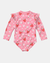 Load image into Gallery viewer, Swim Bodysuit Twinkle Strawberry UPF 50+