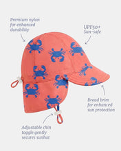 Load image into Gallery viewer, Swim Flap Cap Pirate Mud Crabs UPF 50+