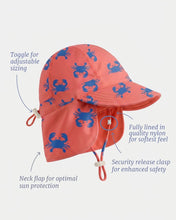 Load image into Gallery viewer, Swim Flap Cap Pirate Mud Crabs UPF 50+