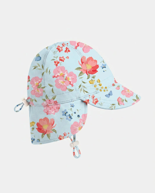 Swim Flap Cap Twinkle Aqua Garden UPF 50+