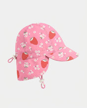 Load image into Gallery viewer, Swim Flap Cap Twinkle Strawberry UPF 50+