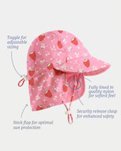 Load image into Gallery viewer, Swim Flap Cap Twinkle Strawberry UPF 50+