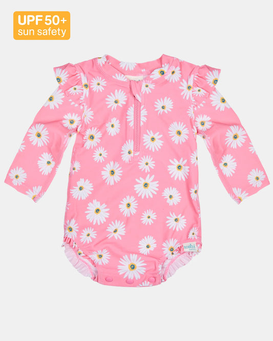 Swim Onesie L/S Ripple | Daisy Watermelon