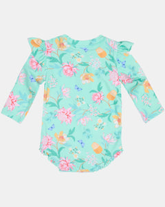 Swim Onesie L/S Ripple | Waratah Mint