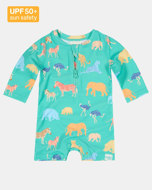 Swim Onesie L/S Splash | Congo Seagrass