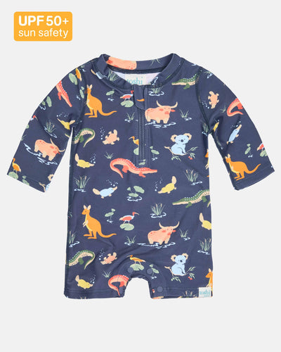 Swim Onesie L/S Splash | Kakadu Moonlight