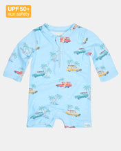 Load image into Gallery viewer, Swim Onesie L/S Splash | Swell Seekers Sky