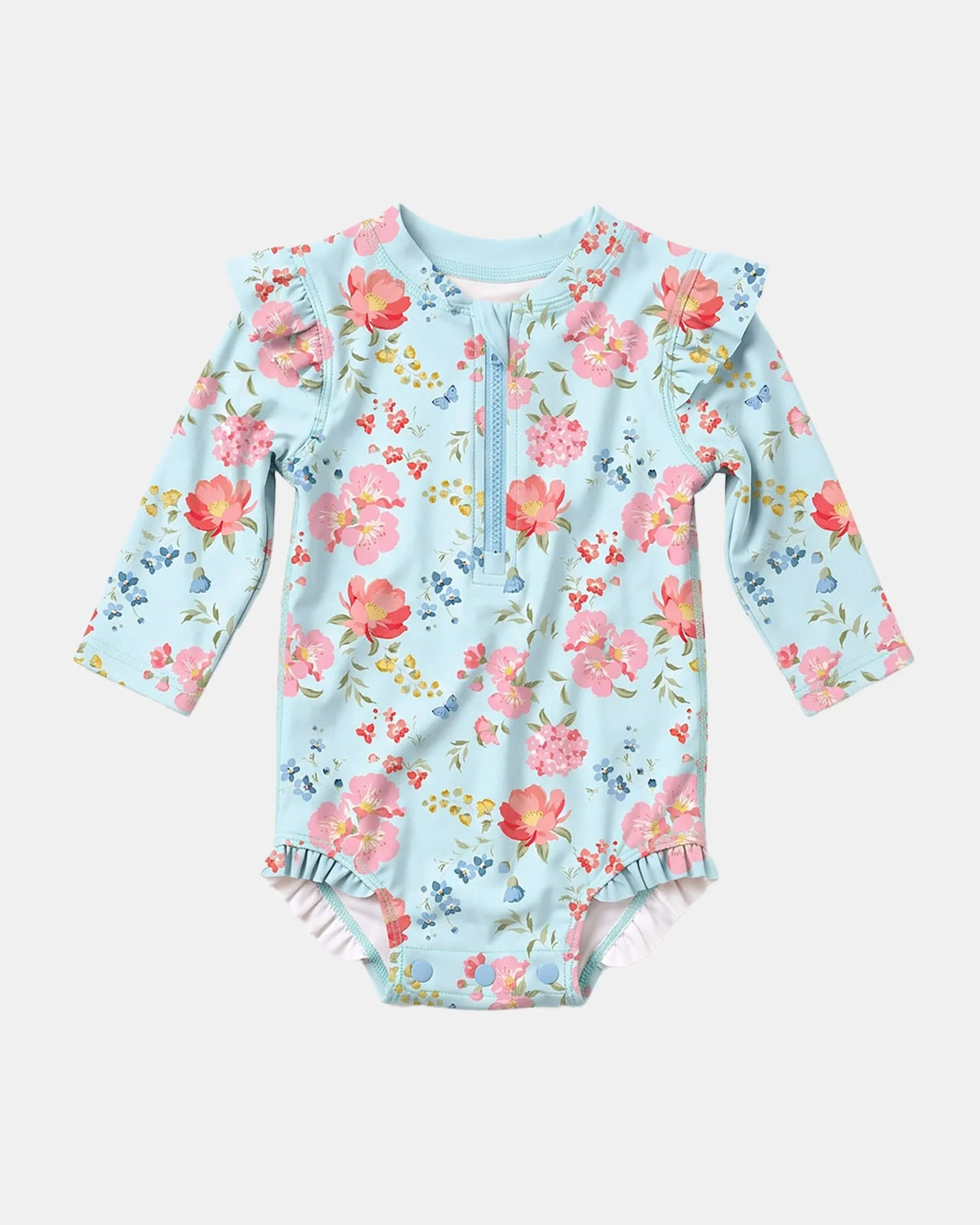 Swim Onesie L/S Twinkle Aqua Garden UPF 50+