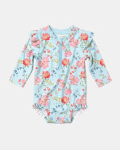 Load image into Gallery viewer, Swim Onesie L/S Twinkle Aqua Garden UPF 50+