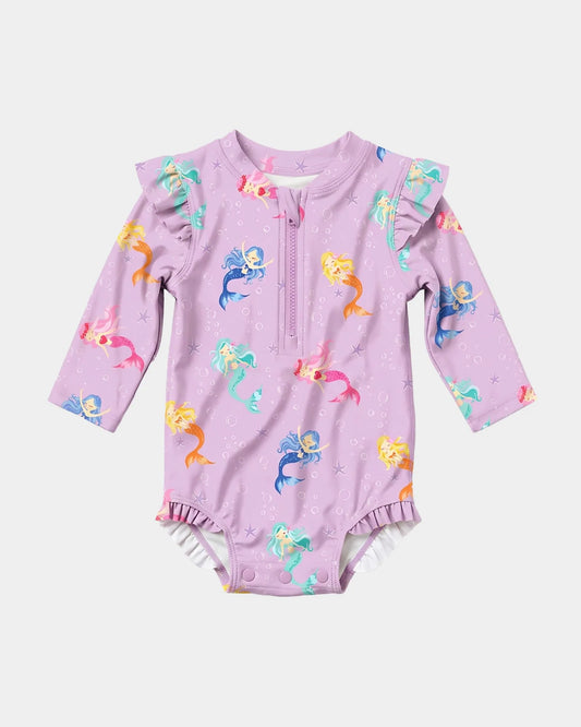 Swim Onesie L/S Twinkle Princess Mermaid UPF 50+