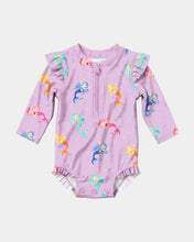 Load image into Gallery viewer, Swim Onesie L/S Twinkle Princess Mermaid UPF 50+