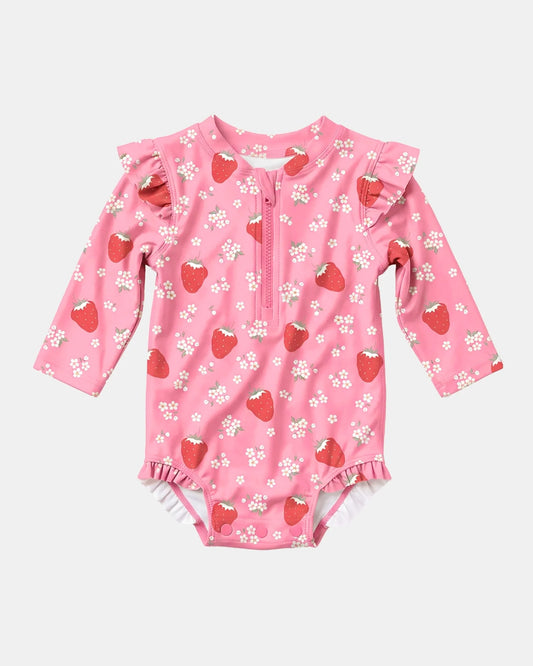 Swim Onesie L/S Twinkle Strawberry UPF 50+
