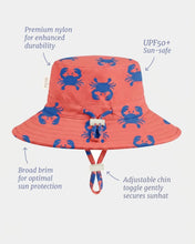 Load image into Gallery viewer, Swim Sunhat Pirate Mud Crabs UPF 50+