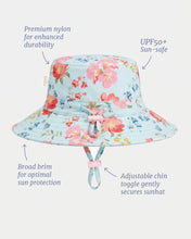 Load image into Gallery viewer, Swim Sunhat Twinkle Aqua Garden UPF 50+