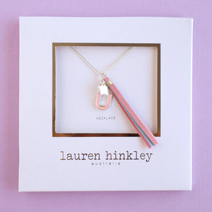 Pink Glitter Initial Necklace