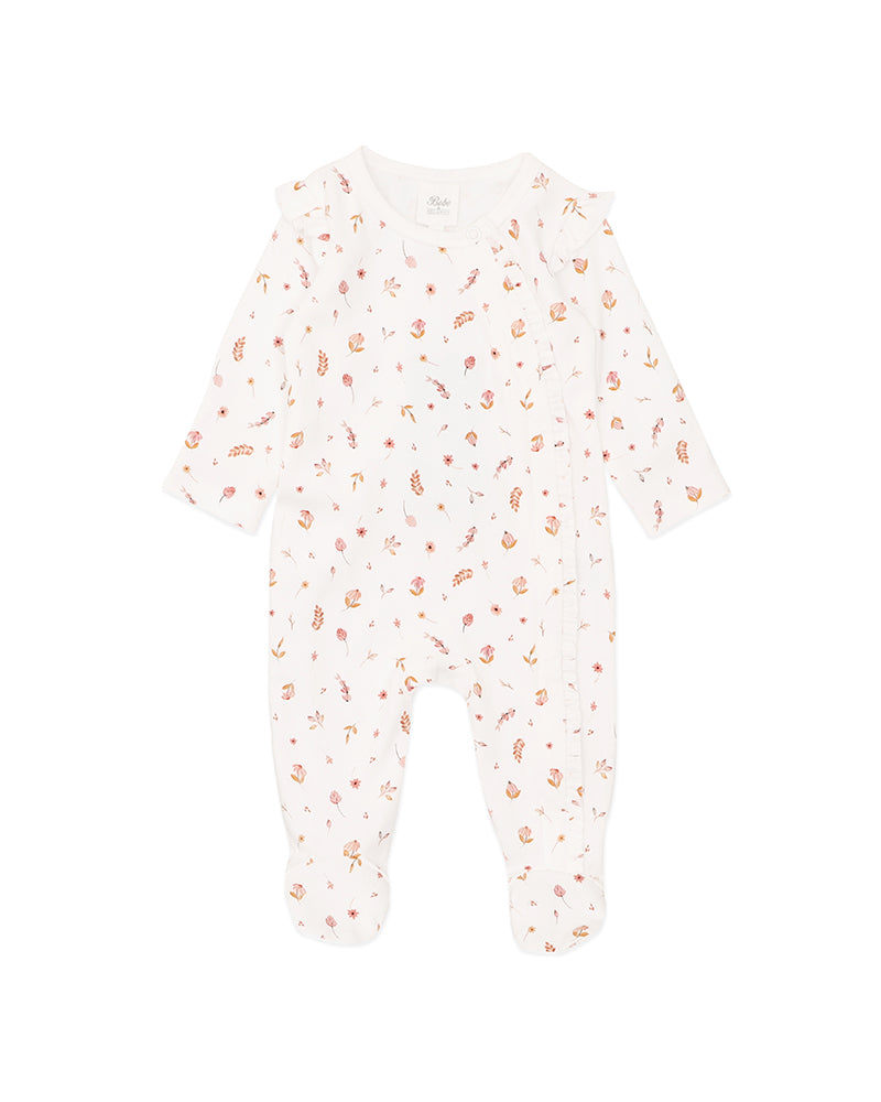 Billie Ditsy Floral Organic LS Zipsuit