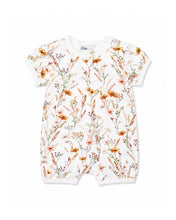 Load image into Gallery viewer, Taylor Organic Floral SS Zip Romper