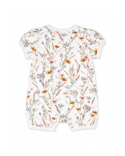 Taylor Organic Floral SS Zip Romper