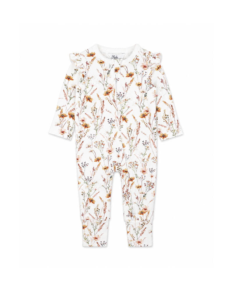 Taylor Organic Floral LS Zip Suit