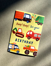 Load image into Gallery viewer, Vehicles Happy Birthday Card