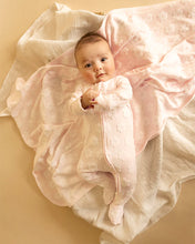Load image into Gallery viewer, Pink Flower Jacquard LS Onesie