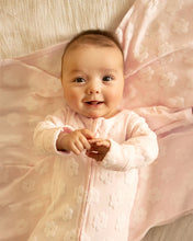 Load image into Gallery viewer, Pink Flower Jacquard LS Onesie
