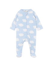 Load image into Gallery viewer, Blue Cloud Jacquard LS Onesie