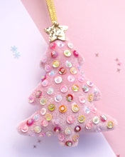 Load image into Gallery viewer, Pink Sequin Christmas Tree Decoration