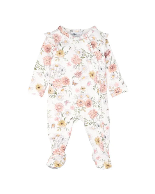 Lara Print LS Zip Onesie SIZE 1YR