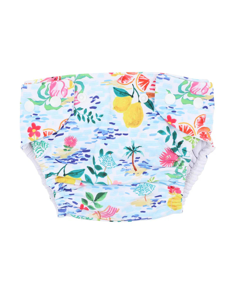 Addison Print Aqua Nappy
