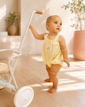 Load image into Gallery viewer, Libby Check Romper w Emb. Straps