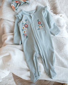 Lyla Stripe LS Zip Onesie