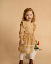Load image into Gallery viewer, Winnie Embroidered Mustard Gingham Dress